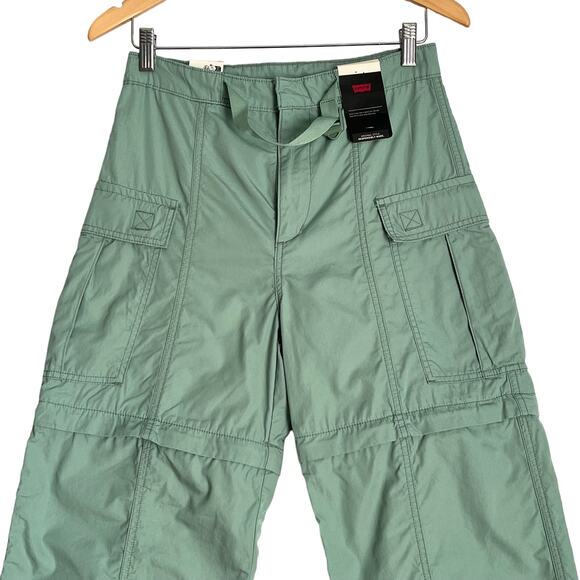 Levi's Green Convertible Cargo Pants High Waist Relaxed Fit Straight Leg - Picture 4 of 16